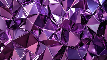 Vibrant abstract purple geometric texture featuring shiny facets and angles, ideal for modern design projects, backgrounds, and artistic visuals.の素材