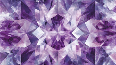 Stunning abstract design featuring a vibrant purple crystal pattern. Perfect for backgrounds, art projects, or modern decoration that seeks elegance and creativity.の素材