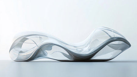 This striking abstract sculpture features smooth transparent curves that create a sense of elegance and fluidity, perfect for modern decor and creative spaces.の素材