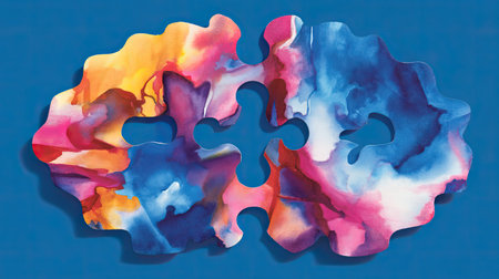 A vibrant watercolor abstract design featuring colorful organic shapes and splashes. Perfect for decor, background use, or artistic projects.の素材