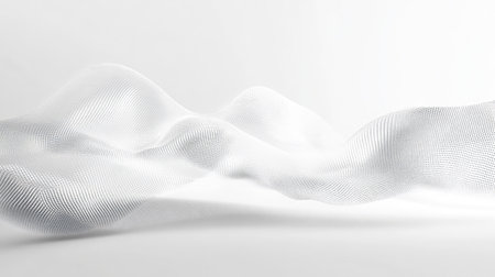 A captivating abstract illustration featuring smooth curves and a textured wave pattern in white, creating a sense of elegance and modernity. Perfect for artistic projects.の素材