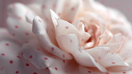 A captivating close-up of a delicate rose featuring soft petals adorned with charming pink dots. This image evokes beauty and elegance, perfect for floral-themed projects.の素材