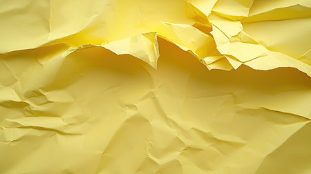 This crumpled yellow paper texture provides a vibrant and artistic backdrop for various creative projects, enhancing visual appeal and texture.の素材