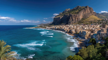 Explore the stunning coastal landscape of Cefalの素材