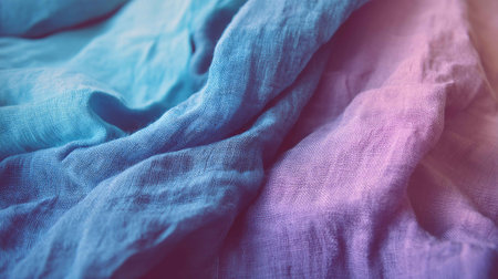 Captivating soft fabric texture showcasing a beautiful gradient of blue and purple, perfect for backgrounds or artistic projects that evoke a calming atmosphere.の素材