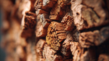 Explore the intricate texture of bark in this close-up shot, highlighting natural patterns and earthy colors. Perfect for nature-inspired designs and projects.の素材