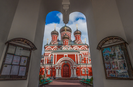 Barysaw is a small city of Belarus East of Minsk.  The main attractions and landmarks are the football stadium, and the red orthodox cathedral so similar to the Saint Basil's Cathedral in Moscowのeditorial素材