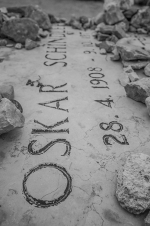 Jerusalem, Israel - Oskar Schindler was a German industrialist credited with saving 1,200 Jews during the Holocaust. Here in particular his grave on the Mont Sionの写真素材