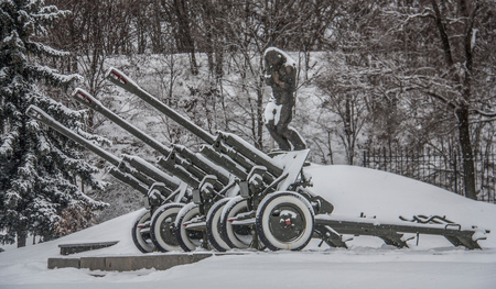 Kiev, Ukraine - soviet iconographies are still very visible in Kiev and Ukraine. Here in particular the Museum of the History of Ukraine in the Second World Warのeditorial素材