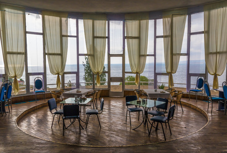 Squeezed between Russia and Turkey, Armenia is a wonderful mix of soviet heritage and orthodox landmarks. Here in particular the soviet style Writer's House, a classic example of Brutalist architectureのeditorial素材