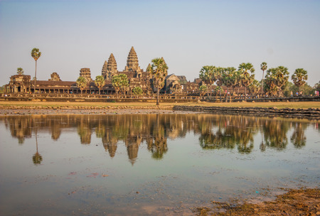 Angkor Wat, Cambodia - one the largest religious monument in the world, and the most famous landmark of the country. Here in particular the main templeのeditorial素材