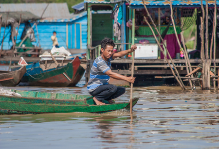 Tonle Sap, Cambodia - the biggest lake of Cambodia, the Tonle Sap is known for its floating houses and its colorful inhabitantsのeditorial素材