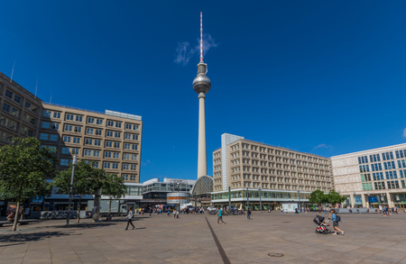 Berlin, Germany - one of the main symbols of the East Germany and the Cold War, Alexanderplatz is still today one of the most recognizable landmarks in Berlinのeditorial素材
