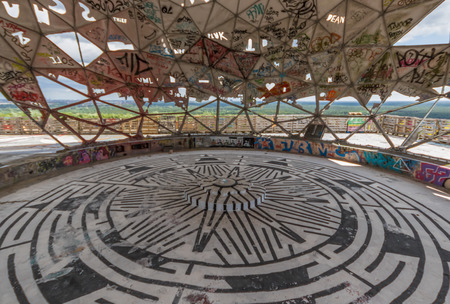 Berlin, Germany - famous during the Cold War for being a U.S. listening station, the Teufelsberg is today a street artists paradiseのeditorial素材