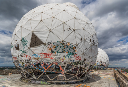 Berlin, Germany - famous during the Cold War for being a U.S. listening station, the Teufelsberg is today a street artists paradiseのeditorial素材