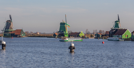 Zaanse Schans, Netherlands - considered a real open air museum, Zaanse Schans presents a collection of well-preserved historic windmills and housesのeditorial素材