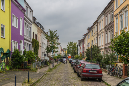 Bremen, Germany - Bremen displays a huge number of beautiful landmarks, with its churches, historical buildings, parks. Here in particular a glimpse of the Old Townのeditorial素材
