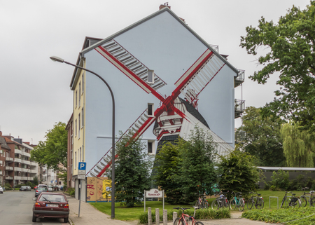 Bremen, Germany - Old Town Bremen displays a huge number of beautiful landmarks, with its churches, historical buildings, contemporary architecture, and huge number of wonderful street paintingsのeditorial素材