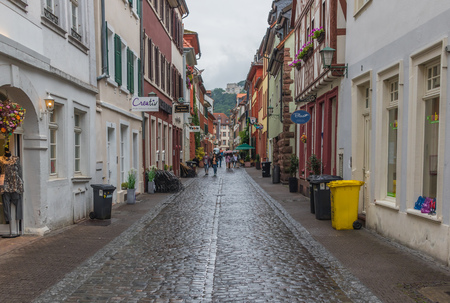 Heidelberg, Germany - a university town and popular tourist destination, Heidelberg is a wonderful town which displays a baroque style Old Town and a romantic cityscapeのeditorial素材