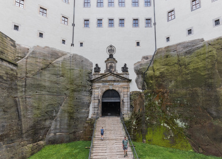 Koenigstein Fortress, Germany - standing on a hill above the river Elbe, the Koenigstein Fortress is a wonderful example of german medieval architectureのeditorial素材