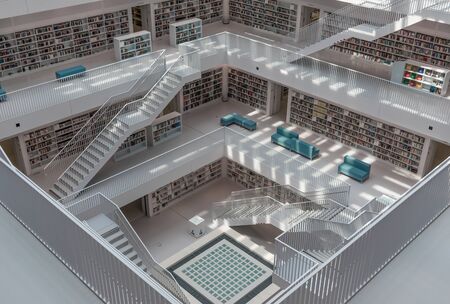 Stuttgart, Germany - capital and largest city of the Baden-WÃ¼rttemberg, Stuttgard offers a wonderful mix of history and modernity. Here in particular the City Libraryのeditorial素材