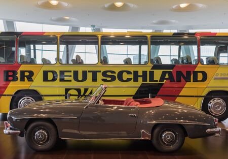 Stuttgart, Germany - Germany has always been one of the most technologically advanced countries in Europe, and its cars are famous worldwide. Here in particular the Mercedes Museumのeditorial素材
