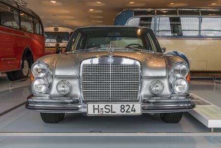 Stuttgart, Germany - Germany has always been one of the most technologically advanced countries in Europe, and its cars are famous worldwide. Here in particular the Mercedes Museumのeditorial素材