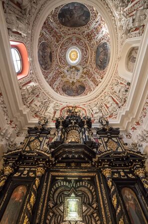 Poznan, Poland - one of the main cities of the country, Poznan presents a wonderful ranaissance Old Town. Here in particular the Poznan Fara, the finest example of Baroque architecture in Polandのeditorial素材