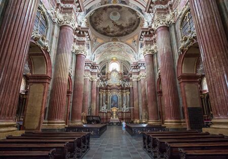 Poznan, Poland - one of the main cities of the country, Poznan presents a wonderful ranaissance Old Town. Here in particular the Poznan Fara, the finest example of Baroque architecture in Polandのeditorial素材