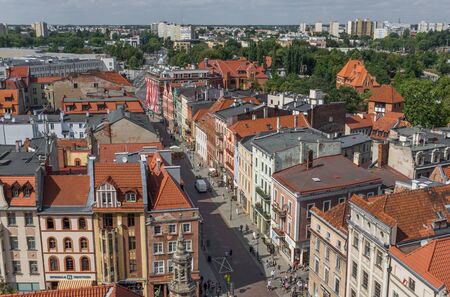 Torun, Poland - located on the Vistula River, Torun displays one of the most wonderful Gothic and Baroque architectures of Poland. Here in particular the Old Town, a Unesco World Heritage, seen from the Town Hallのeditorial素材