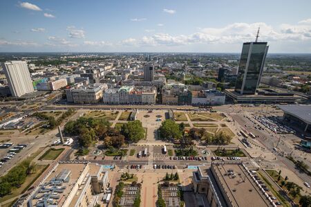 Warsaw, Poland - capital and largest city of Poland, Warsaw is a modern town which was completely rebuilt after World War II. Here in particular a glimpse of its residential architectureのeditorial素材