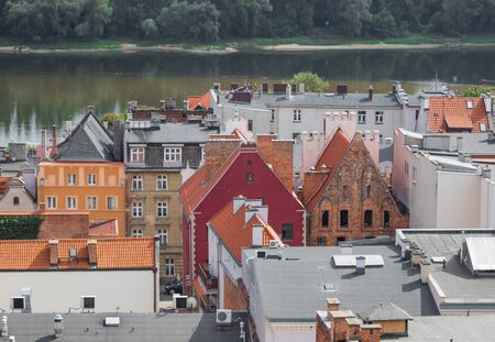 Torun, Poland - located on the Vistula River, Torun displays one of the most wonderful Gothic and Baroque architectures of Poland. Here in particular the Old Town, a Unesco World Heritage, seen from the Town Hallのeditorial素材