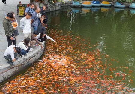 Urumqi, China - capital of the Xinjiang Uygur Autonomous Region, Urumqi displays several wonderful attractions. Here in particular the Hongshan Park and its red carpsのeditorial素材