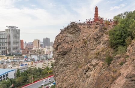 Urumqi, China - capital of the Xinjiang Uygur Autonomous Region and home of the Uyghur ethnicity,...