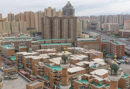 Urumqi, China - capital of the Xinjiang Uygur Autonomous Region, Urumqi displays wonderful landmarks. Here in particular the city's skylineのeditorial素材