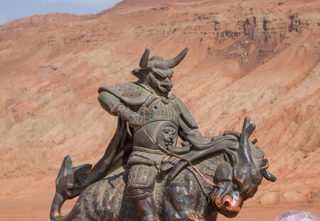 Turpan, China - located few kilometers East of Turpan,  near the northern rim of the Taklamakan Desert, the Flaming Mountain are called so for their red colorのeditorial素材