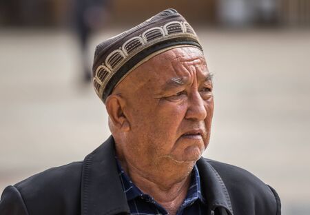Kashgar, China - almost 85% of Kashgar inhabitants are Uyghurs, a minority Turkic ethnic group culturally affiliated with Central Asia populations. Here in particular an example of Kashgar Uyghursのeditorial素材