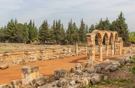 Anjar, Lebanon - at the border with Syria and almost entirely inhabited by Armenians, the village of Anjar is famous for its Umayyad Caliphate ruinsの写真素材