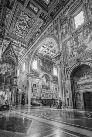 Rome, Italy - following the coronavirus outbreak, the Italian Government has decided for a massive curfew. Now, even cities like Rome look like ghost towns. Here in particular the usually crowded San Giovanni basilicaのeditorial素材