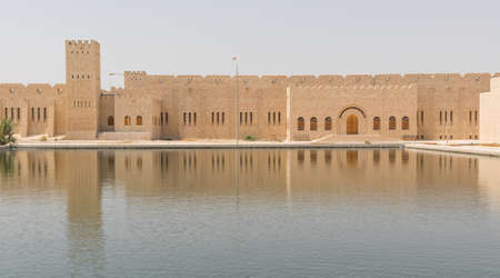 Doha, Qatar - encompassing an area of 530,000 m², the Sheikh Faisal Bin Qassim Al Thani Museum presents the most complete artifacts collection of Qatar. Here in particular its external shapeのeditorial素材