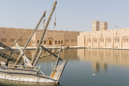 Doha, Qatar - encompassing an area of 530,000 m², the Sheikh Faisal Bin Qassim Al Thani Museum presents the most complete artifacts collection of Qatar. Here in particular its external shapeのeditorial素材