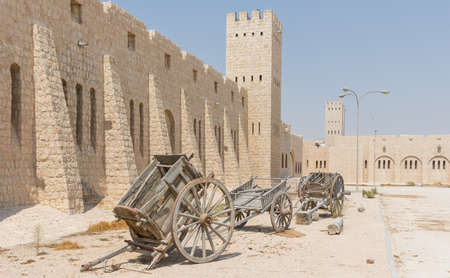 Doha, Qatar - encompassing an area of 530,000 m², the Sheikh Faisal Bin Qassim Al Thani Museum presents the most complete artifacts collection of Qatar. Here in particular its external shapeのeditorial素材