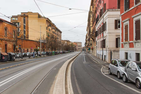 Following the coronavirus outbreak, the Italian Government has decided for a massive curfew, leaving even the Old Town totally desertedのeditorial素材