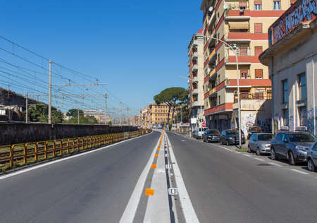 Rome, Italy - following the coronavirus outbreak, the Italian Government has decided for a massive curfew, and cities like Rome look like ghost towns. Here in particular the empty streets of Romeのeditorial素材