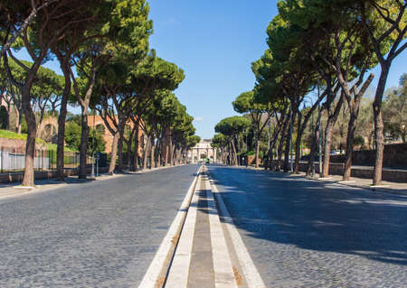 Rome, Italy - following the coronavirus outbreak, the Italian Government has decided for a massive curfew, and cities like Rome look like ghost towns. Here in particular the empty streets of Romeのeditorial素材