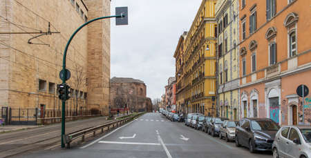 Rome, Italy - following the coronavirus outbreak, the Italian Government has decided for a massive curfew, and cities like Rome look like ghost towns. Here in particular the empty streets of Romeのeditorial素材