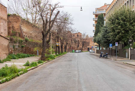 Rome, Italy - following the coronavirus outbreak, the Italian Government has decided for a massive curfew, and cities like Rome look like ghost towns. Here in particular the empty streets of Romeのeditorial素材
