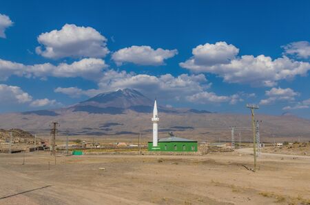 Mount Ararat, Turkey - on the high plain between Ararat and Iran, an amazing display of nature and colorful kurdish villagesの写真素材