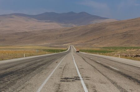 Lake Van, Turkey - on the high plain between Ararat, Iraq and Iran, an amazing display of nature and colors, and roads that seem to lead to nowhereの写真素材