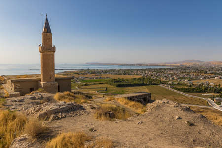 Van, Turkey - at the border with Iran, Van and its wonderful lake are splendid places to visit. Here in the picture the Old Town and the Van Lake seen from the castleのeditorial素材